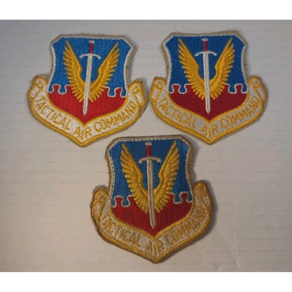 Vintage Set Of 3 USAF Air Force Tactical Combat Command Patch Sword W/‎ Wings